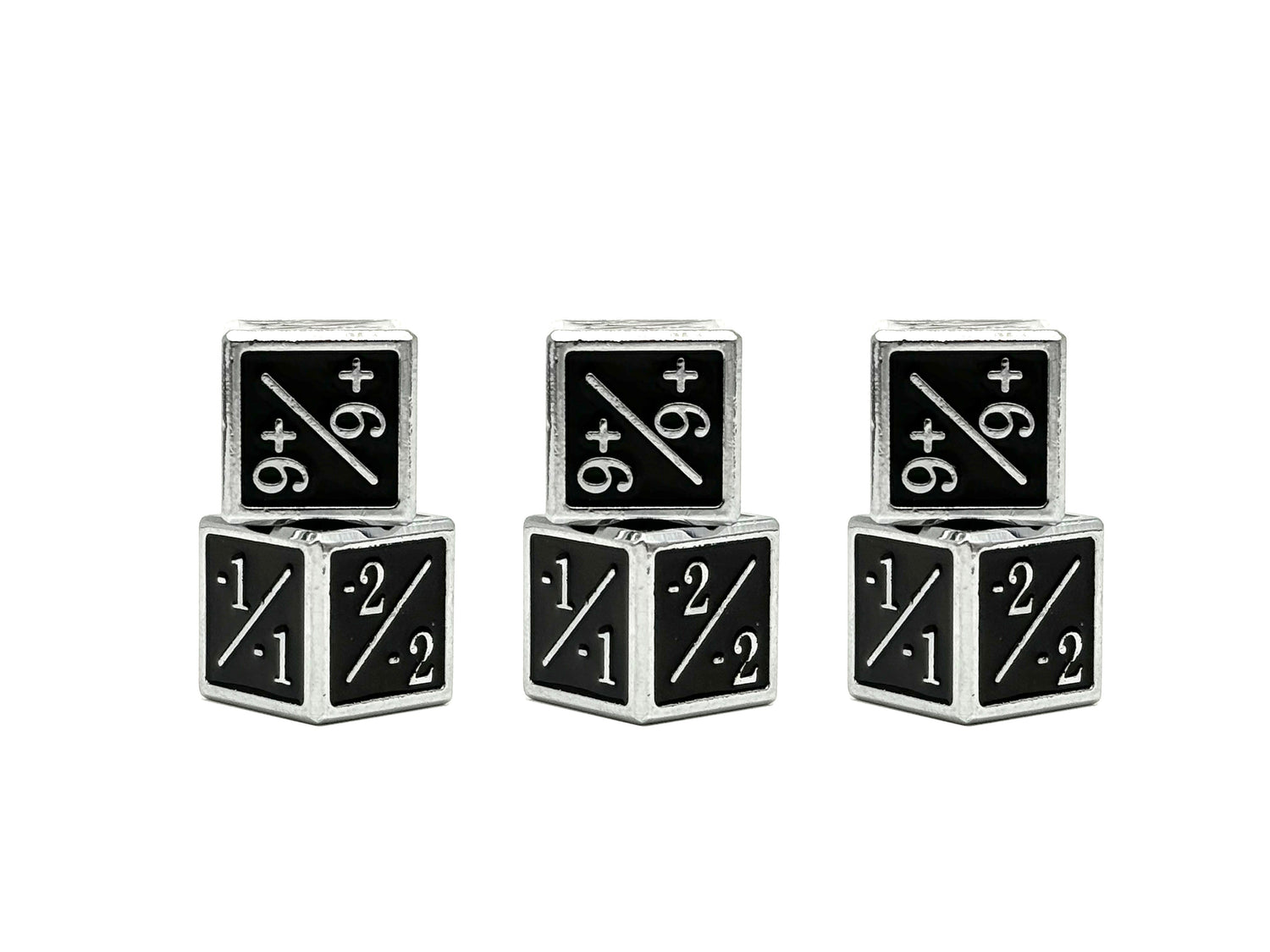 +1/+1 & -1/-1 D6 Metal Dice