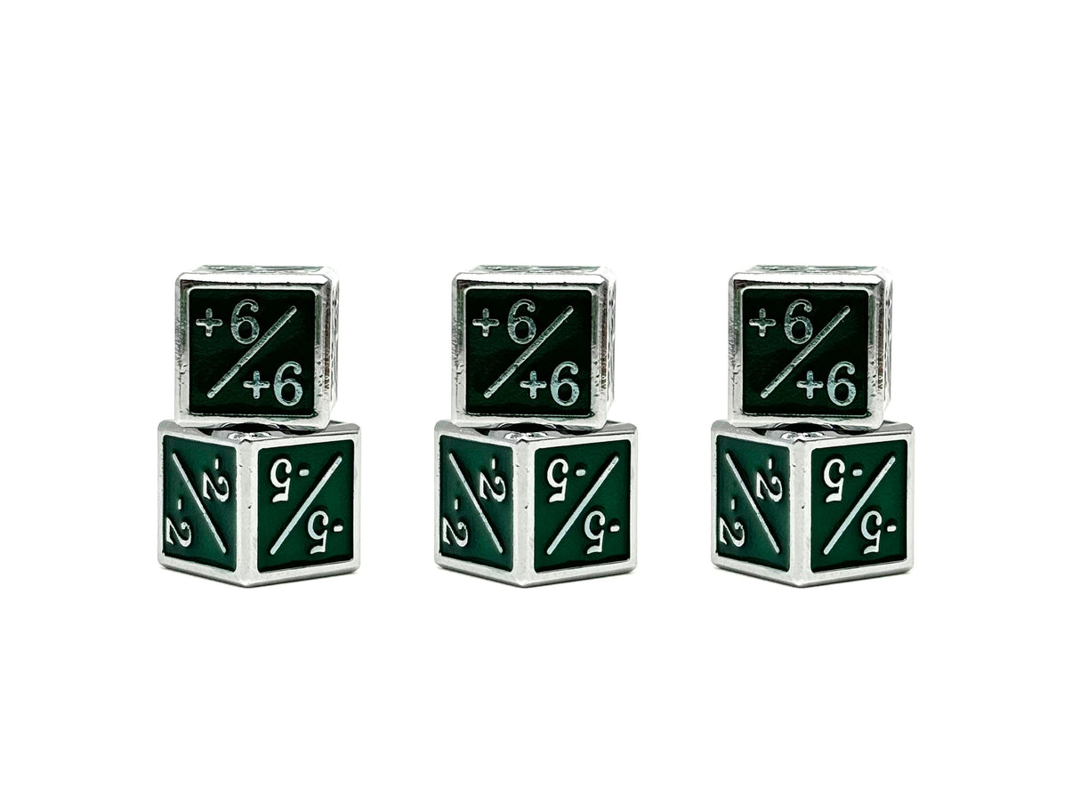 +1/+1 & -1/-1 D6 Metal Dice