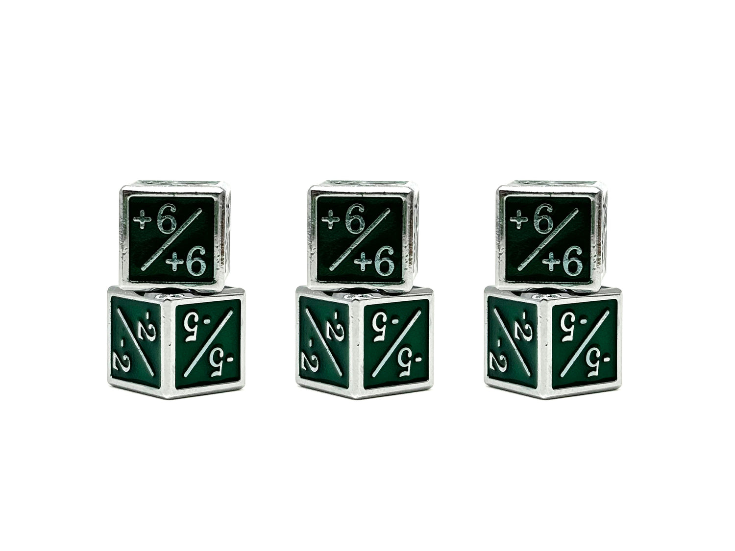 +1/+1 & -1/-1 D6 Metal Dice