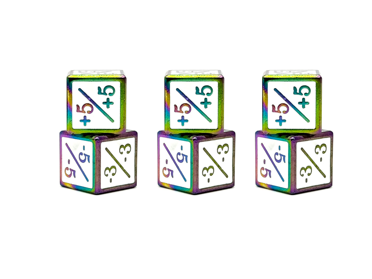 +1/+1 & -1/-1 D6 Metal Dice