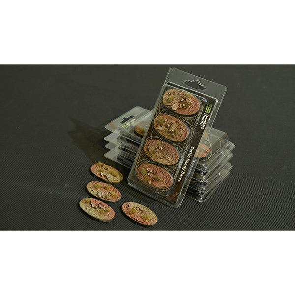 Battle Ready Bases: Badlands- Oval 60mm (x4)- Oval 60mm (x4)