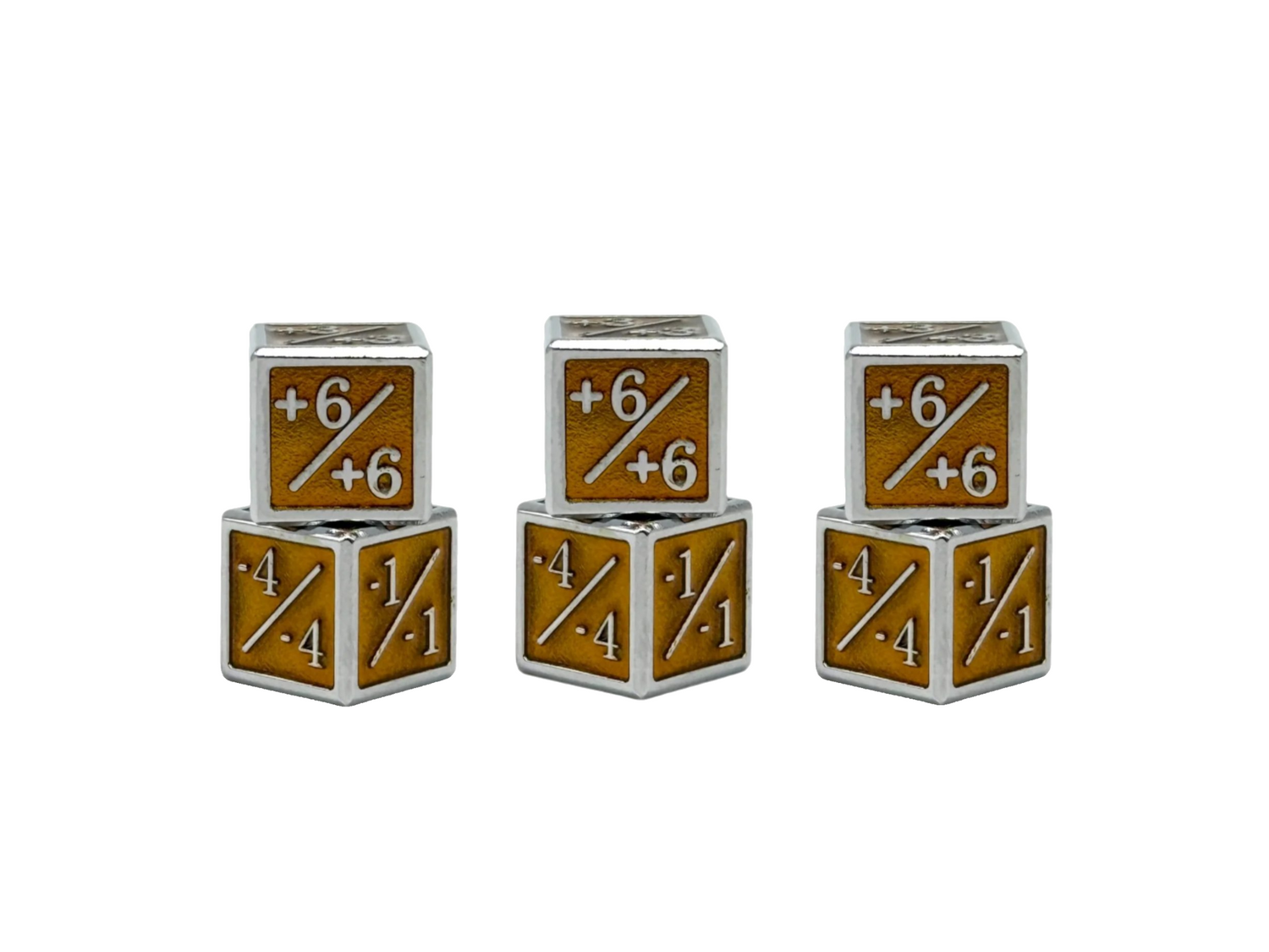 +1/+1 & -1/-1 D6 Metal Dice