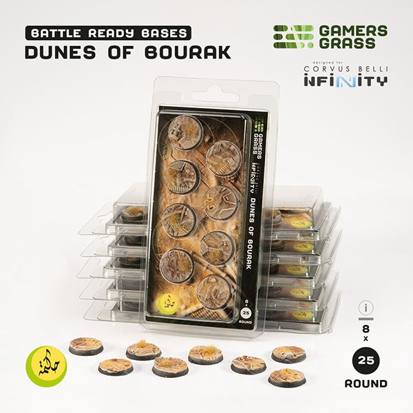 Battle Ready Bases: Dunes of Bourak- Round 25mm (8x)