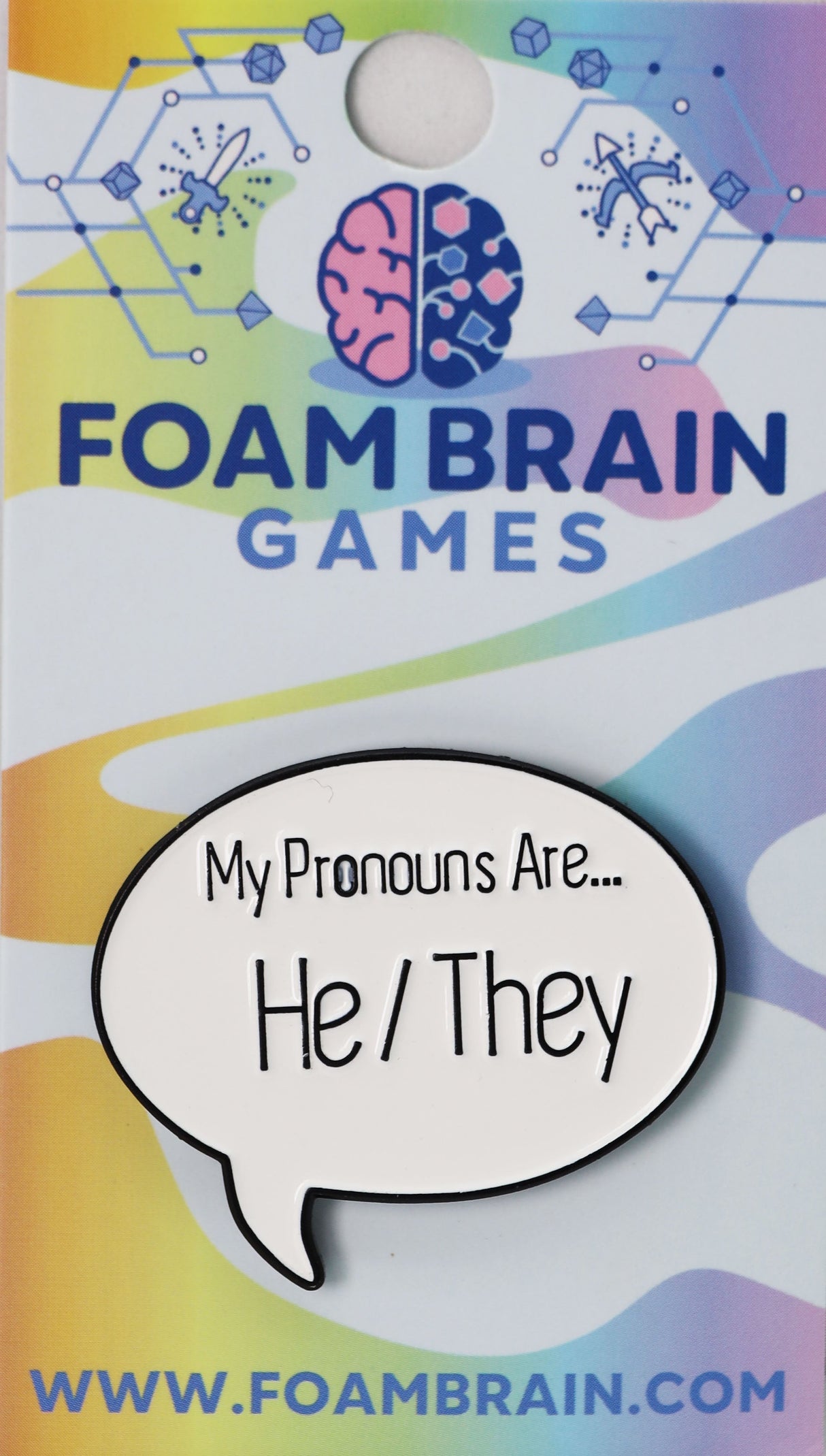 Speech Bubble Pin: He/They Pronouns