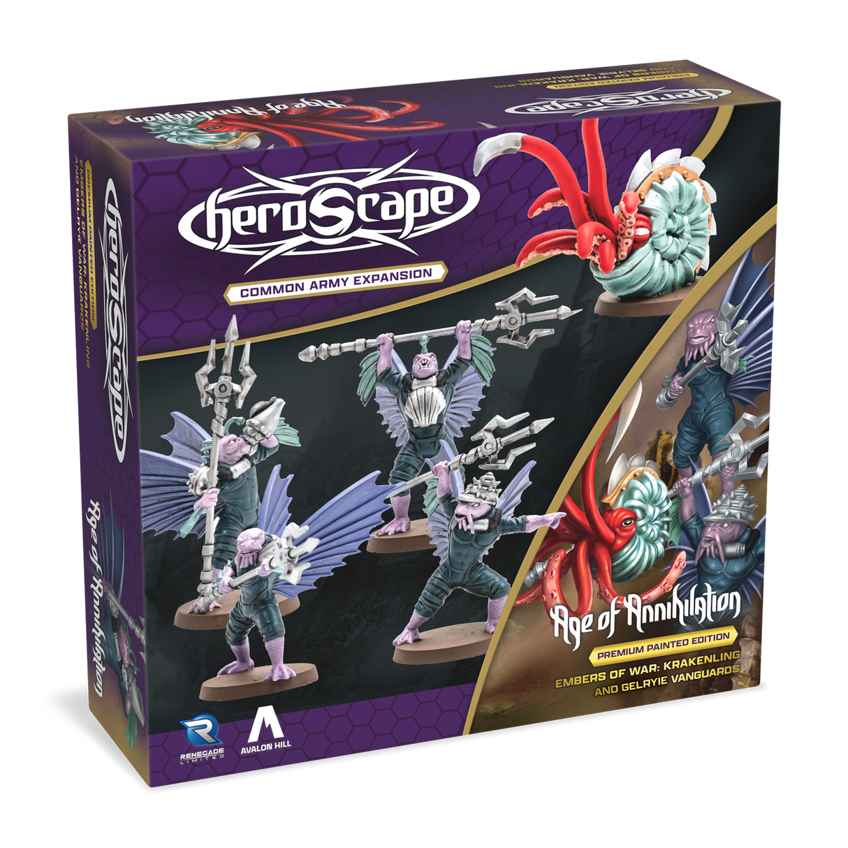 Heroscape: Krakenling & Gelryie Vanguards Common Army Expansion Painted