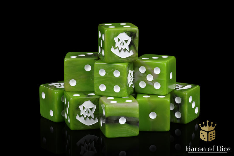 White Orcs - x25 Dice - Square Corner