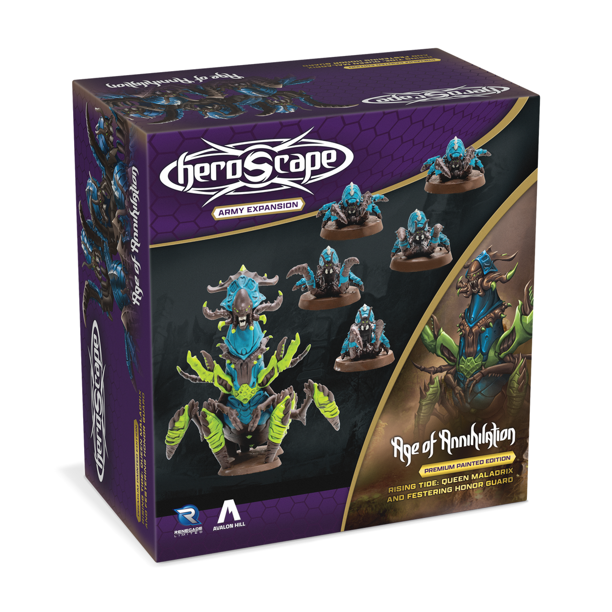 Heroscape: Rising Tide – Queen Maladrix & Festering Honor Guard Army Expansion Premium Painted Edition