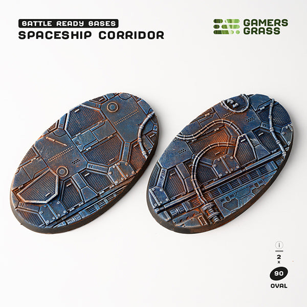 Battle Ready Bases: Spaceship Corridor- Oval 90mm (x2)- Oval 90mm (x2)