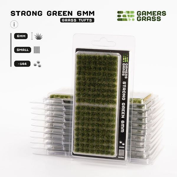 Gamers Grass Tufts: Tufts- Strong Green 6mm- Small