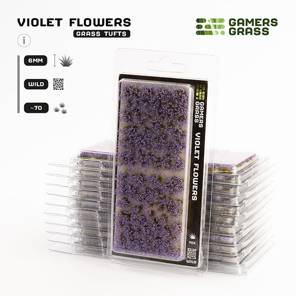 Gamers Grass Tufts: Tufts- Violet Flowers- Wild