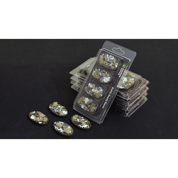Battle Ready Bases: Winter- Oval 60mm (x4)- Oval 60mm (x4)