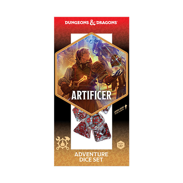D&D Adventure Dice Set: Artificer- Clear/Red
