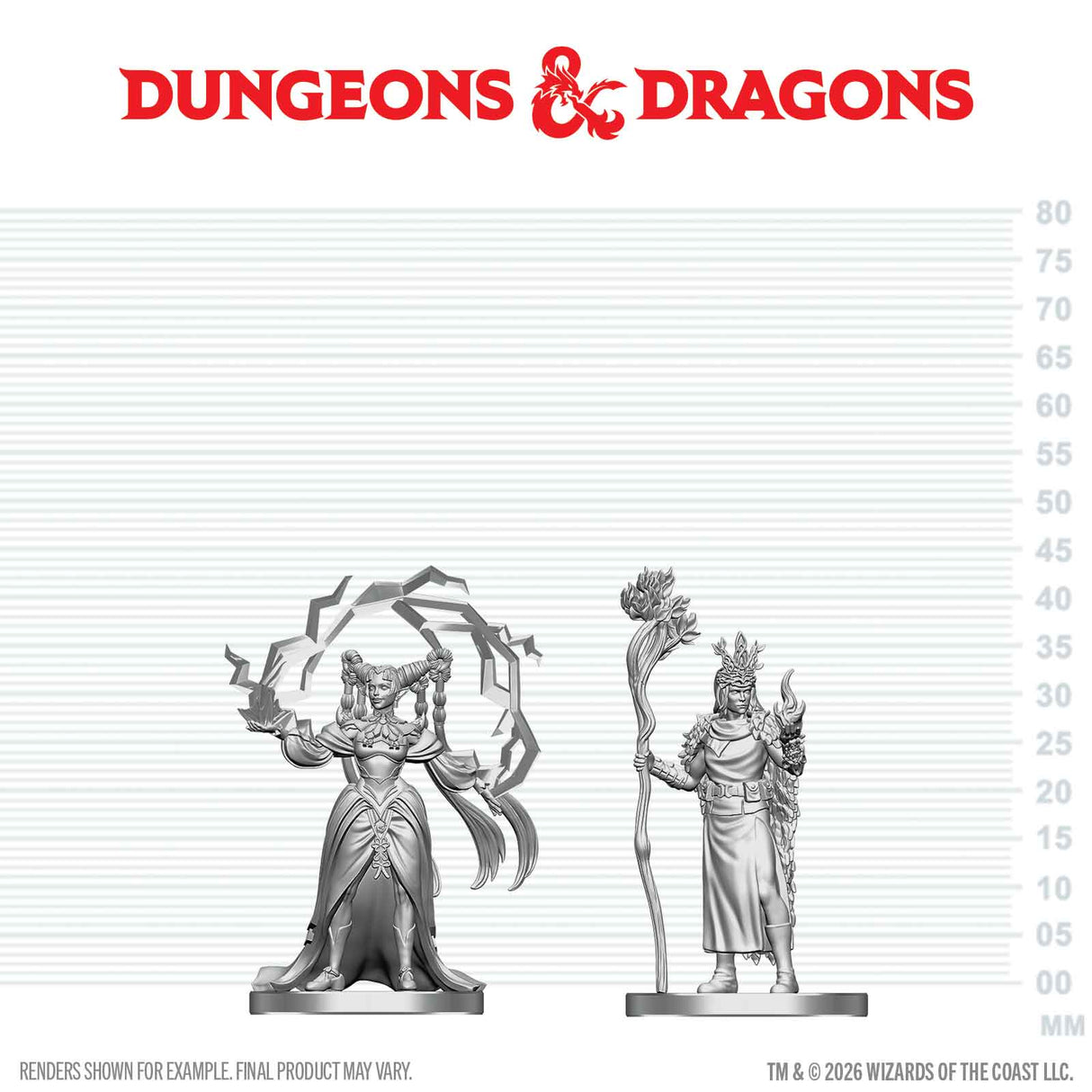 D&D Nolzur's Marvelous Unpainted Miniatures: W29 Human Druid & Elf Sorcerer