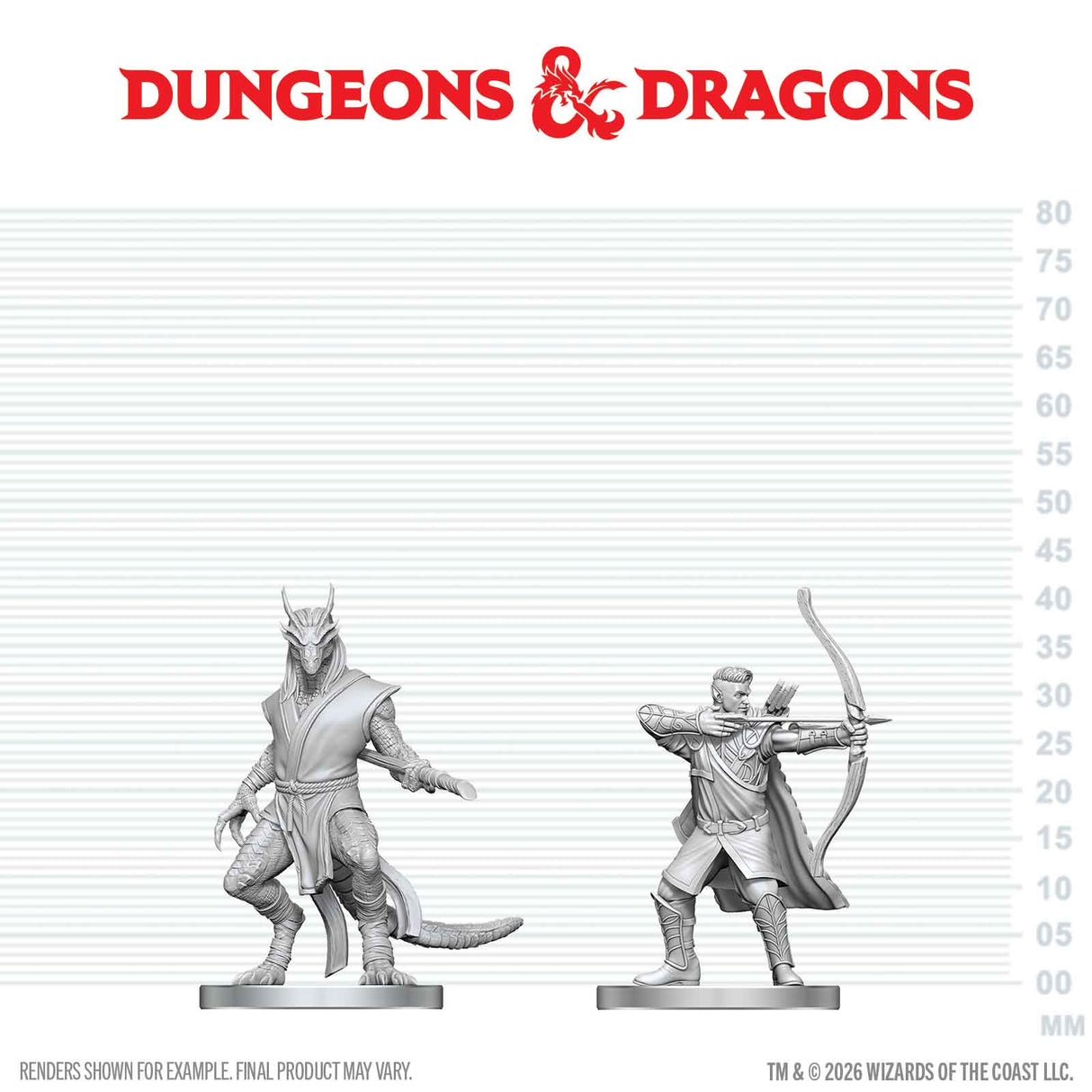 D&D Nolzur's Marvelous Unpainted Miniatures: W29 Elf Ranger & Dragonborn Monk