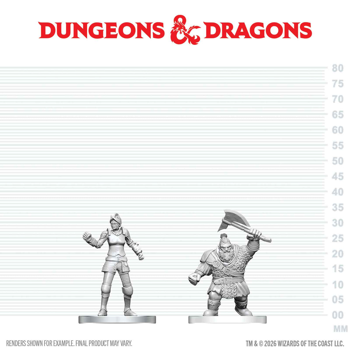 D&D Nolzur's Marvelous Unpainted Miniatures: W29 Cultist of Bane & Dwarf Zhentilar Soldier
