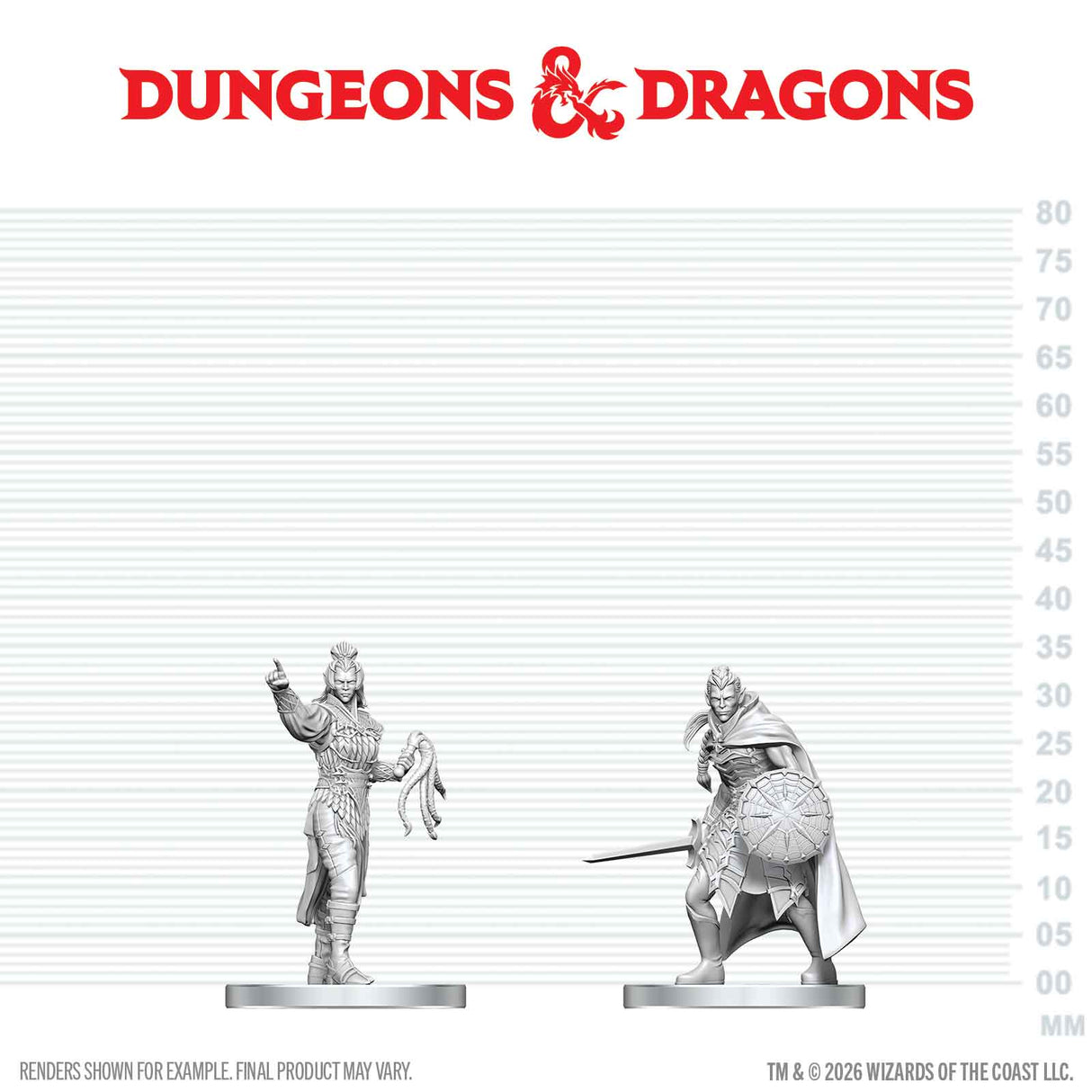 D&D Nolzur's Marvelous Unpainted Miniatures: W29 Drow Elite Warrior & Drow Priestess of Lolth