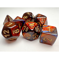 7-Die Set Mini Scarab: Blue Blood/Gold