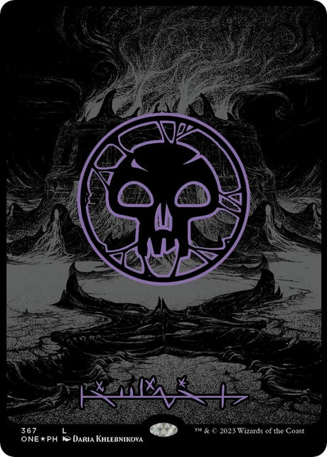 Swamp (Phyrexian) - Full Art (Oil Slick Raised Foil)