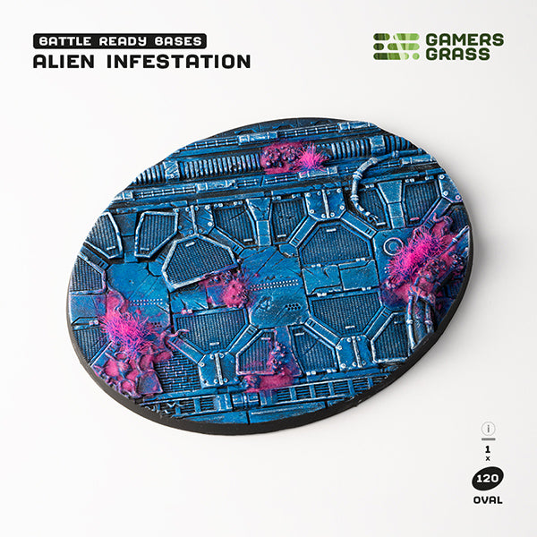 Battle Ready Bases: Alien Infestation- Oval 120mm (x1)- Oval 120mm (x1)