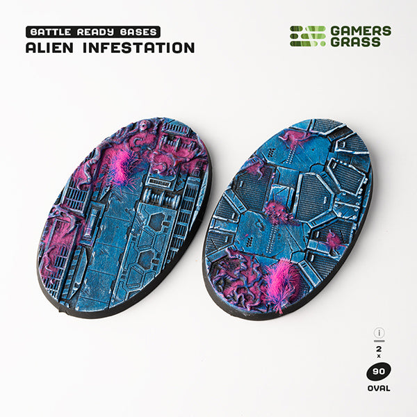 Battle Ready Bases: Alien Infestation- Oval 90mm (x2)- Oval 90mm (x2)