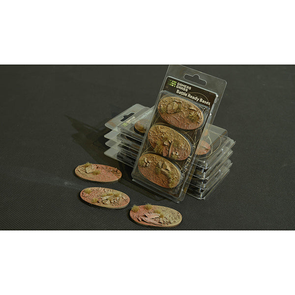 Battle Ready Bases: Badlands- Oval 75mm (x3)- Oval 75mm (x3)