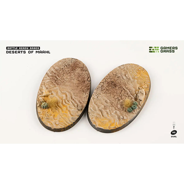 Battle Ready Bases: Deserts of Maahl- Oval 90mm (x2)- Oval 90mm (x2)
