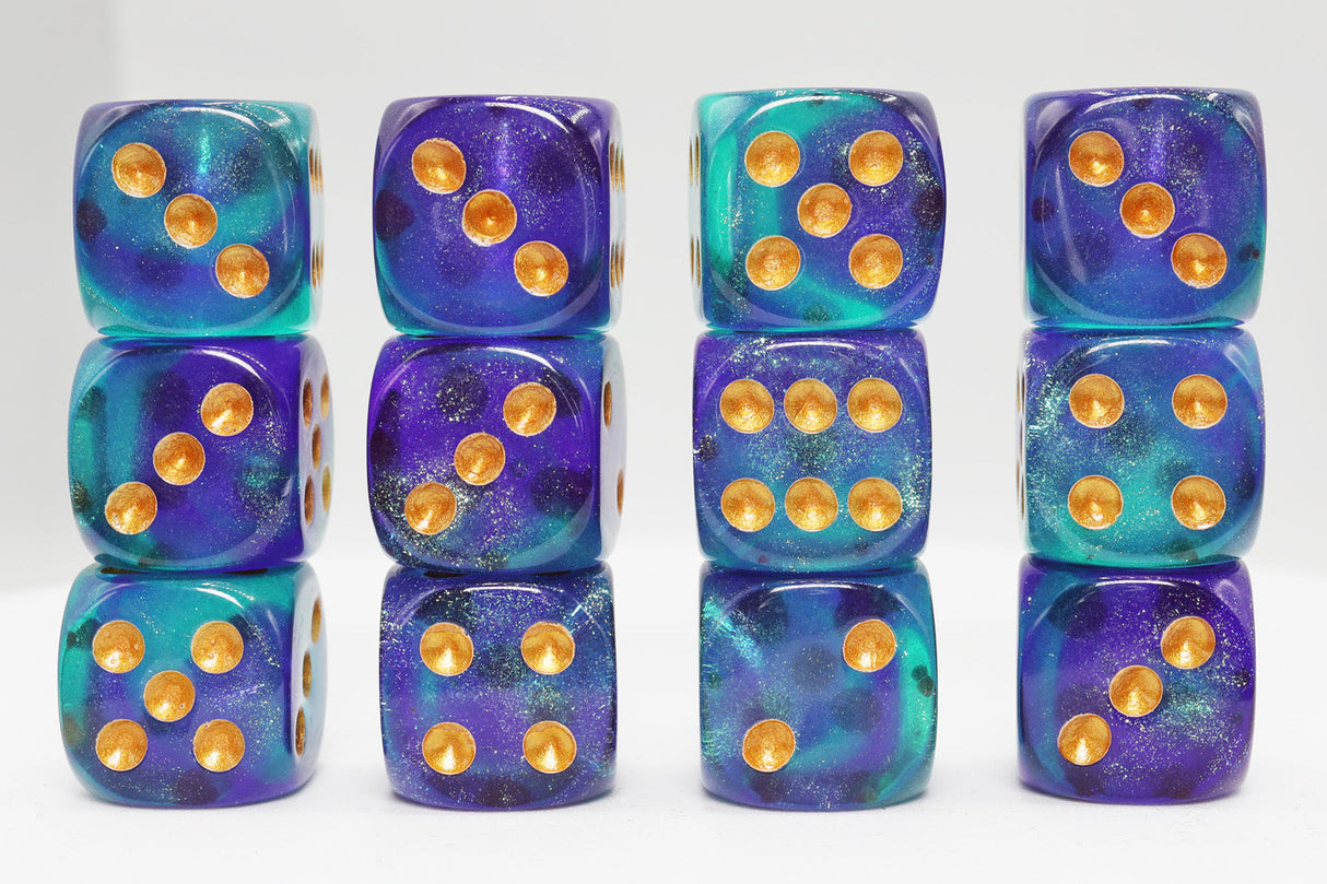 12 piece Pip D6's - Hocus-Pocus Glitter