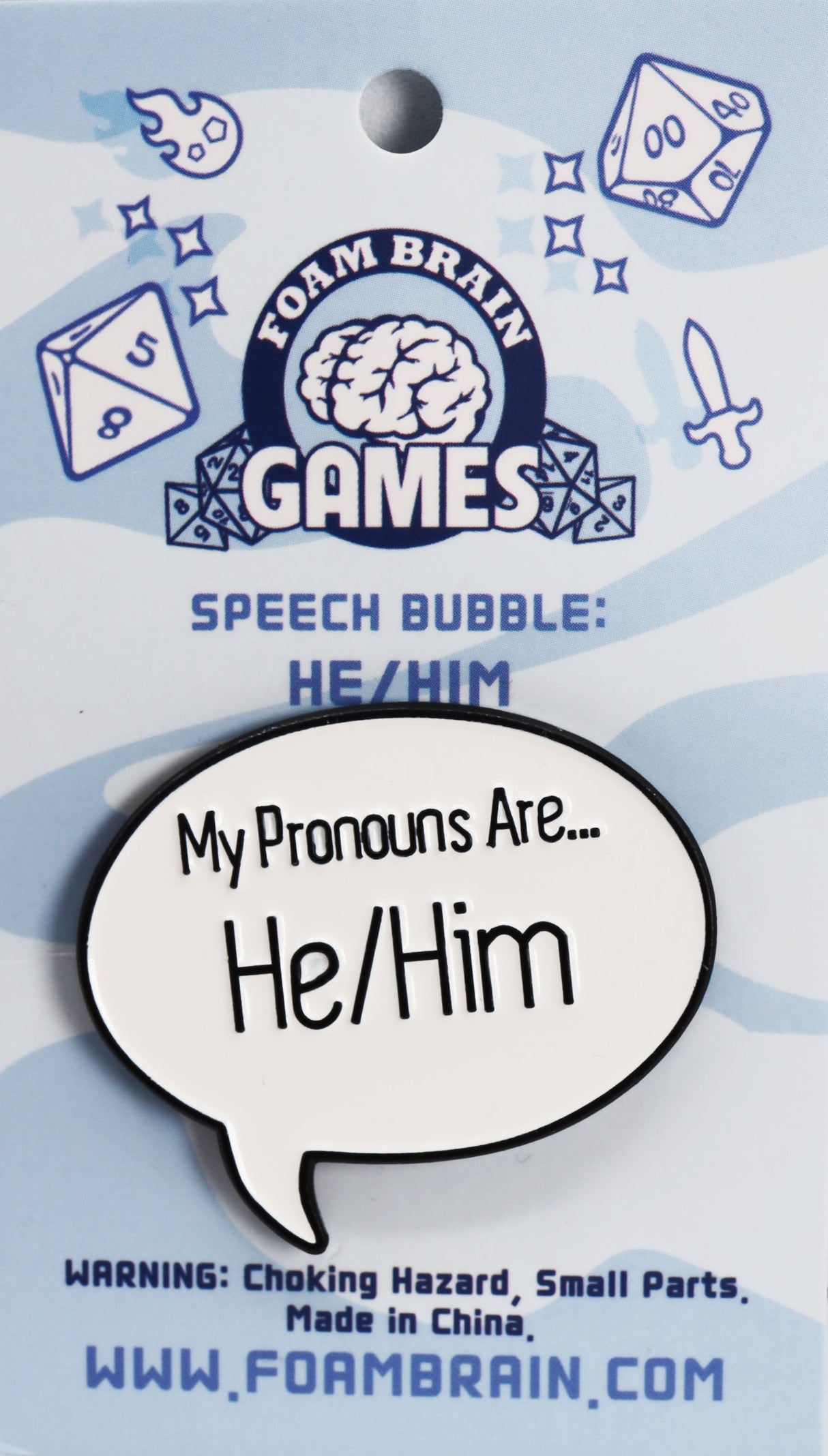 Speech Bubble Pin: He/Him Pronouns