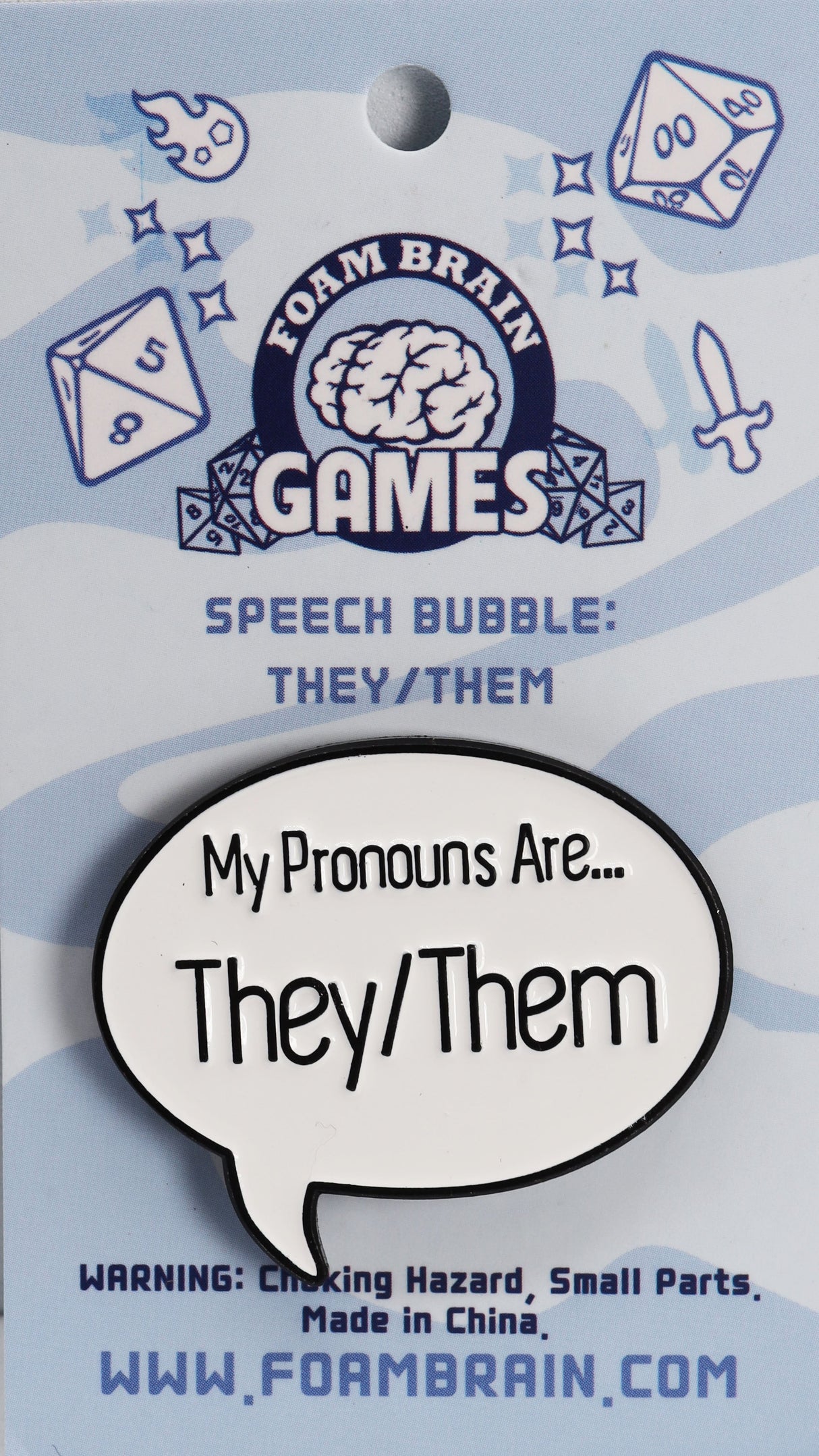 Speech Bubble Pin: They/Them Pronouns