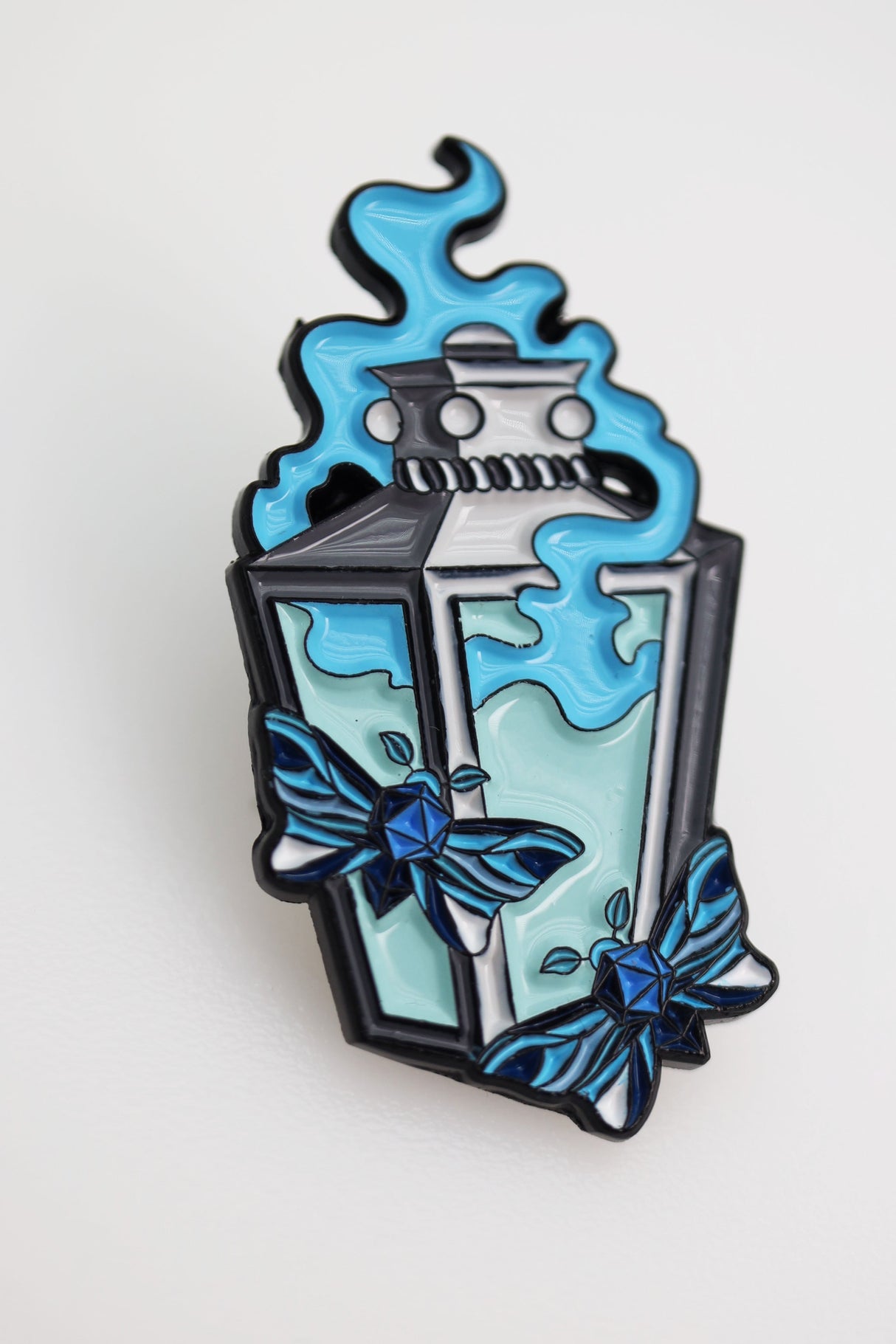 Moonlit Lantern Enamel Pin - Blue