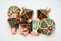 Moonlit Lantern: Coppered Acidfire - Metal RPG Dice Set