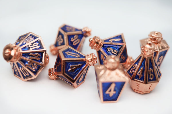 Moonlit Lantern: Coppered Pureflame - Metal RPG Dice Set