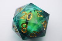 35mm Moving Eye D20 - Green Cyclops Eye