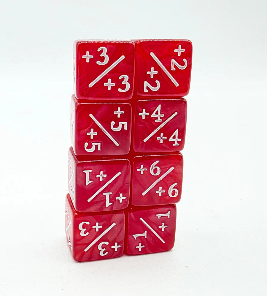+1/+1 Pearl Red Counters for Magic - Set of 8