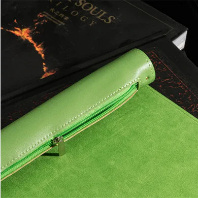 Green Roll Up  Leatherette Dice Mat