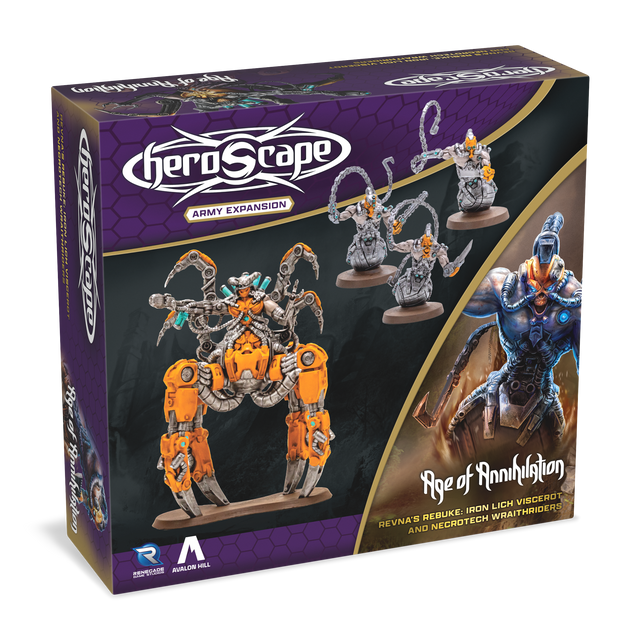 Heroscape: Revna`s Rebuke - Iron Lich Viscerot and Necrotech Wraithriders Army Expansion