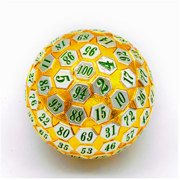 45mm Metal D100 - Gold & Silver with Green