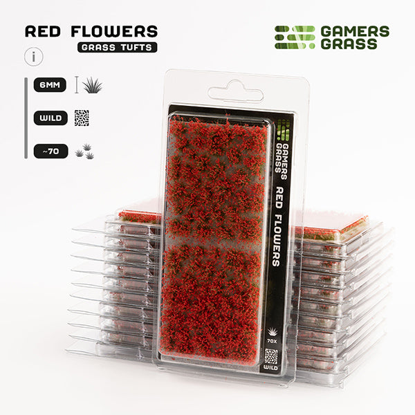 Gamers Grass Tufts: Tufts- Red Flowers- Wild