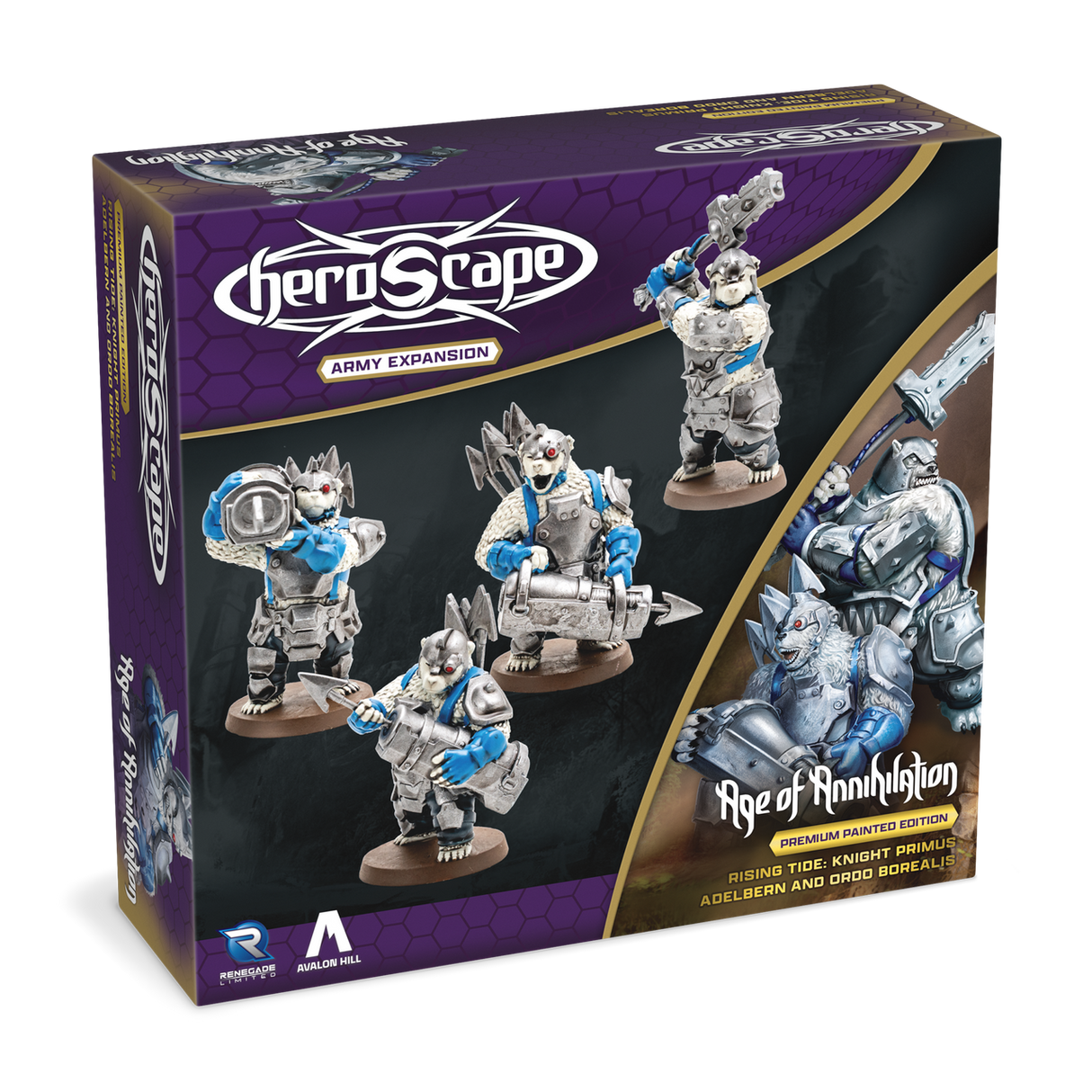 Heroscape: Rising Tide – Knight Primus Adelbern & Ordo Borealis Army Expansion Premium Painted Edition