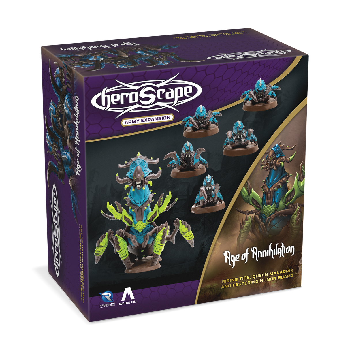 Heroscape: Rising Tide - Queen Maladrix and Festering Honor Guard Army Expansion