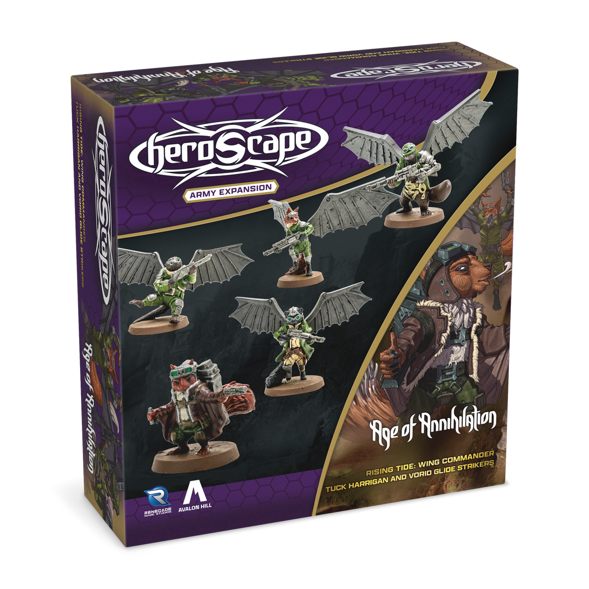Heroscape: Rising Tide - Wing Commander Tuck Harrigan and Vorid Glidestriker Army Expansion