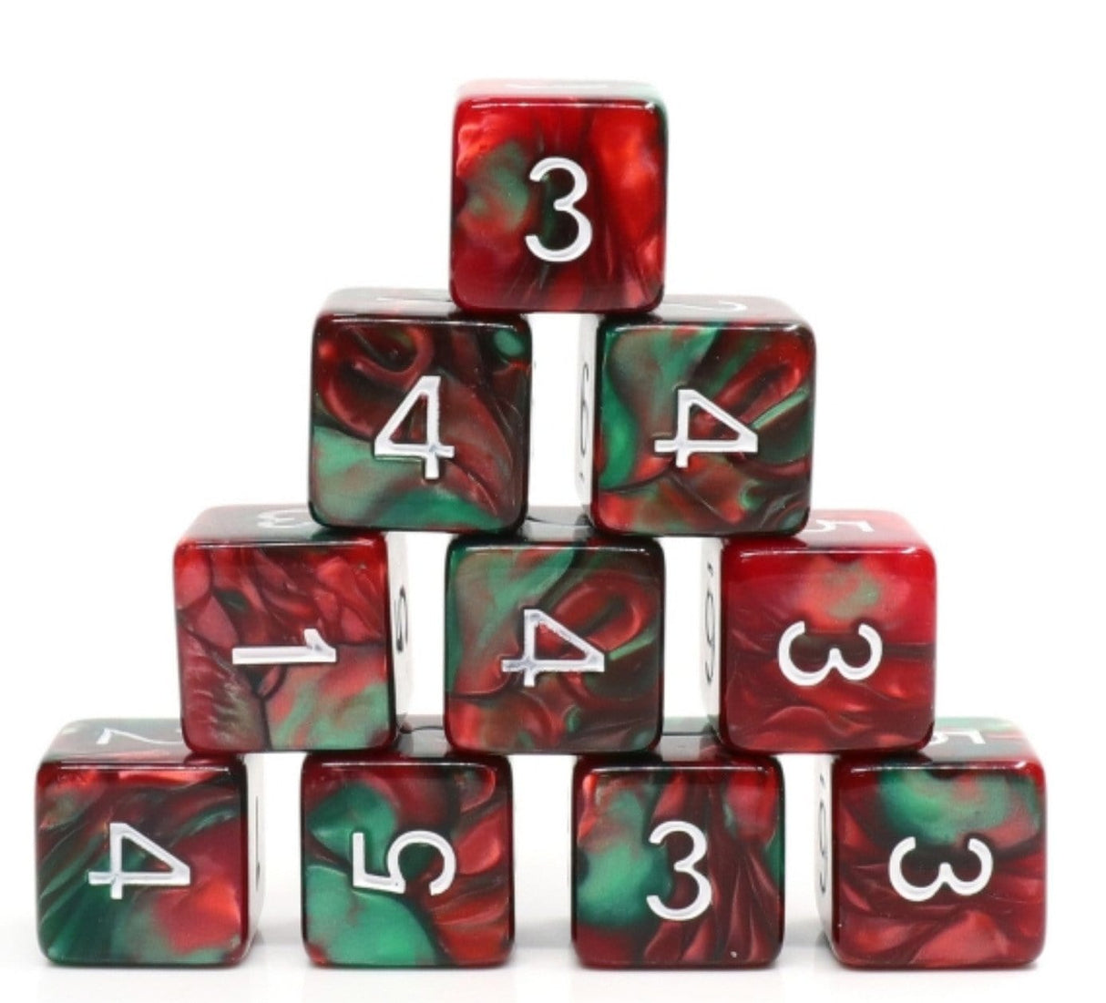 12 piece D6's - Burning Bush