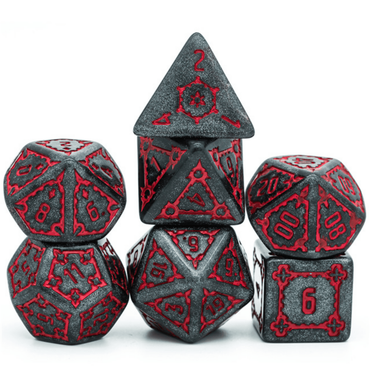 Huge Black Castle Dice Set - 25mm