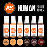 Human Flesh Tones 3G Acrylic Paint Set (6 Colors) 17ml Bottles