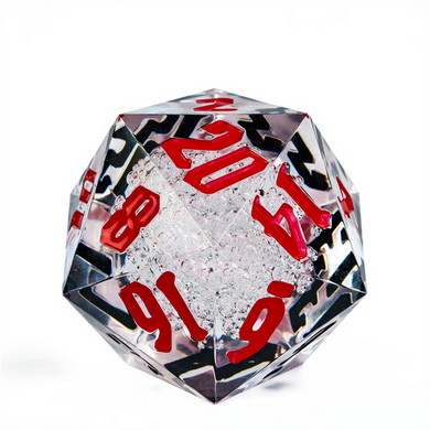 55mm Titan D20 - Sharp Edge Red and Black Bubbles