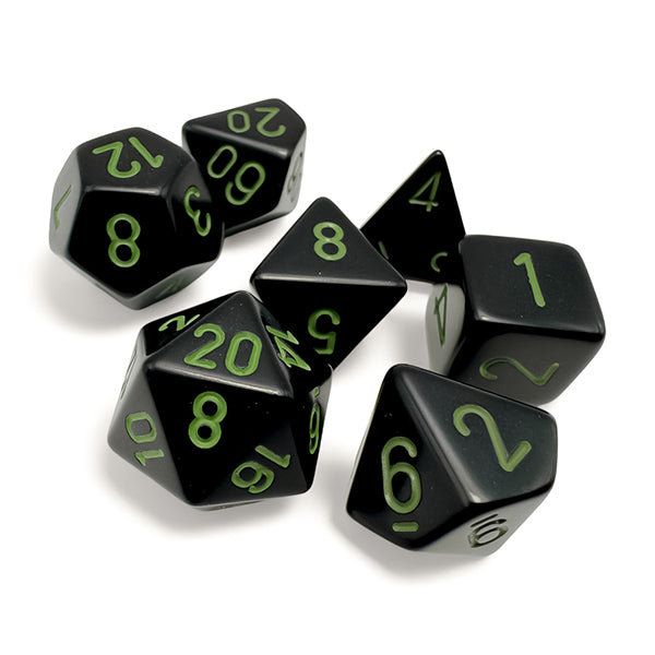 7-Die Set Opaque: Black/Green