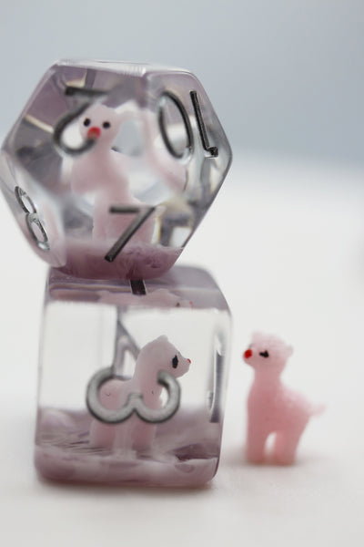 Pink Alpaca RPG Dice Set