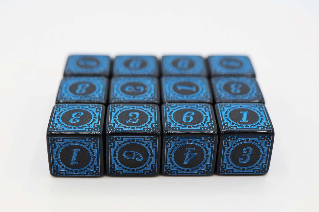 12 piece D6's - Magic Burst Blue