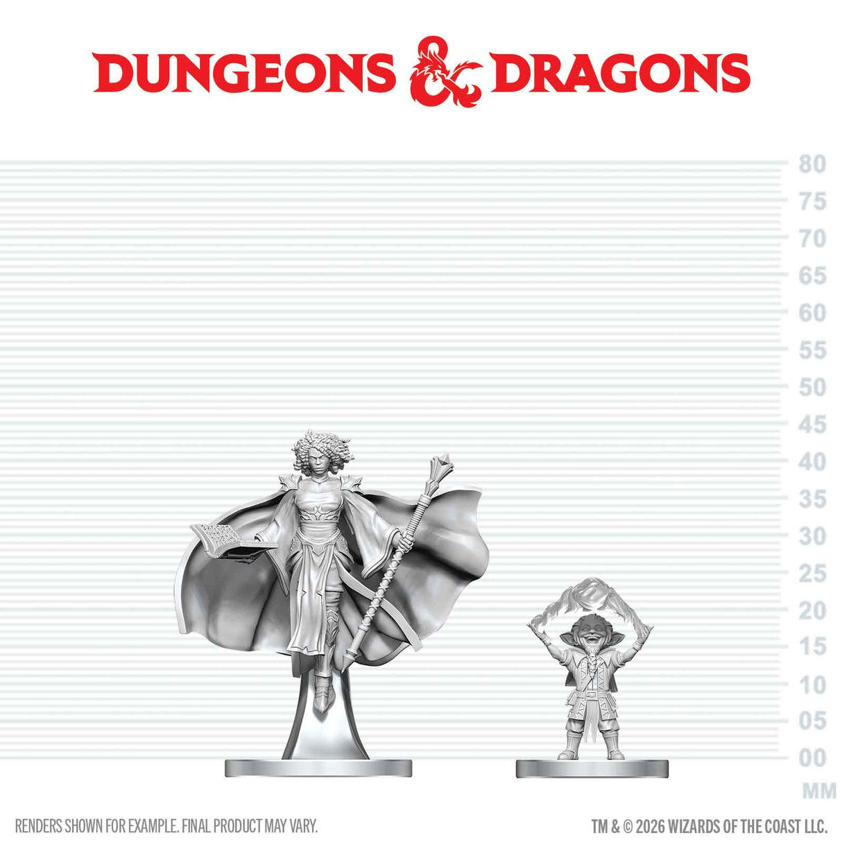 D&D Nolzur's Marvelous Unpainted Miniatures: W29 Gnome Warlock & Aasimar Wizard