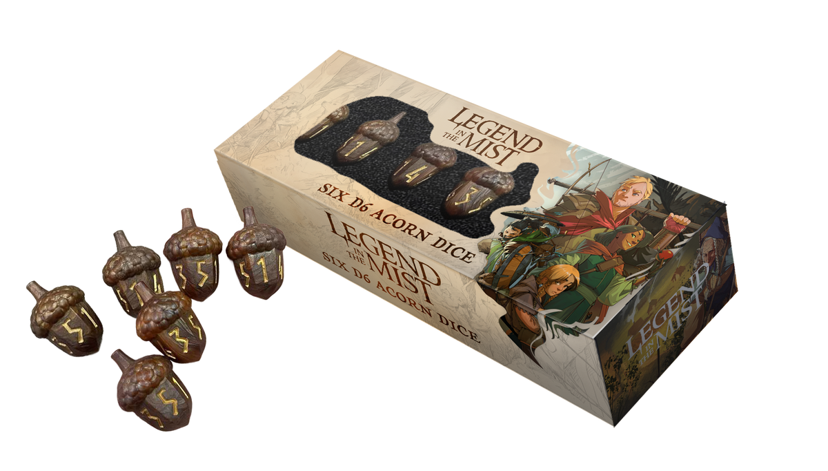 Legend in the Mist Resin Acorn Dice Set: 6 D6